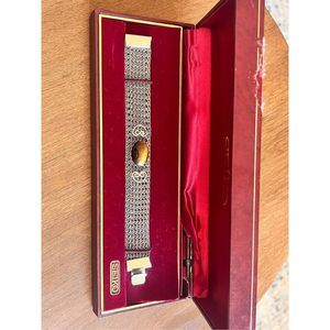 Seiko Women's Sterling Silver Brown Large Center Stone Bracelet Jewelry NIB